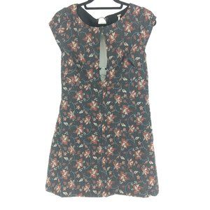 Free People Black Floral Dress W/ Key Hole